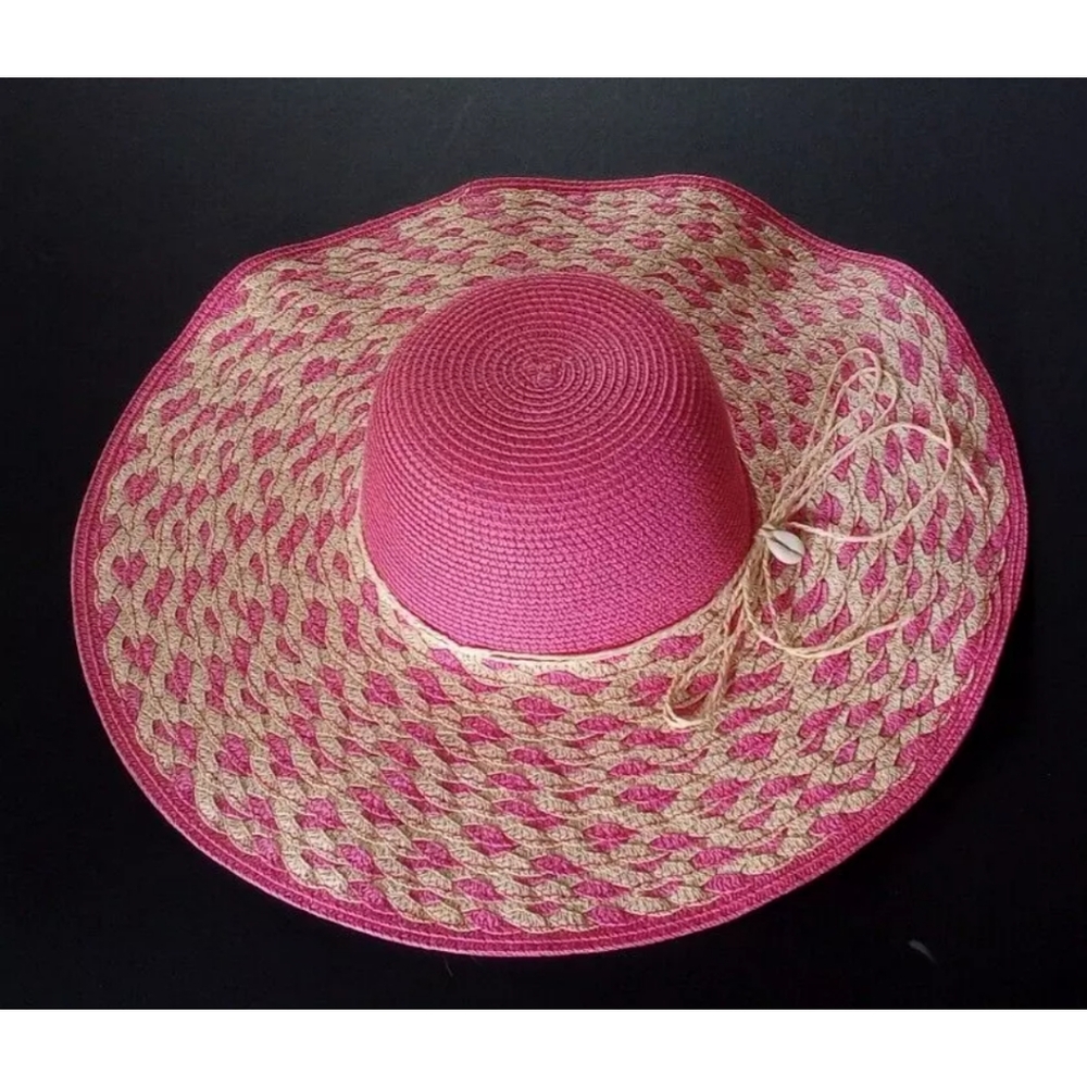 VINTAGE Beach Barbie Straw Hat 1960s Woven Pink Like New